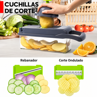 Jansol Chef Pro — Cortador, Rallador y Mandolina de Verduras 14 Piezas